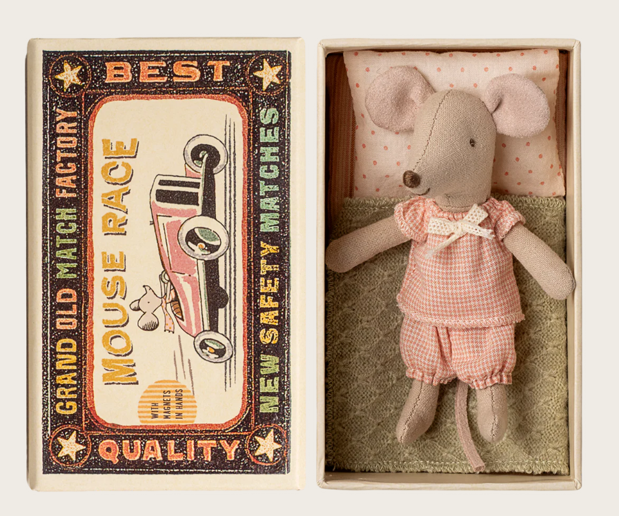 Maileg Little Sister Mouse in Matchbox
