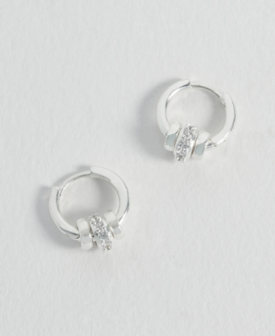 Estella Bartlett Triple Disc CZ Hoop Earrings