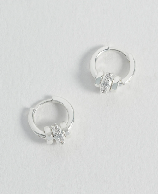 Estella Bartlett Triple Disc CZ Hoop Earrings