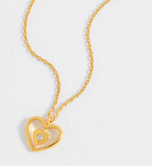 Estella Bartlett Enveloped CZ Heart Necklace