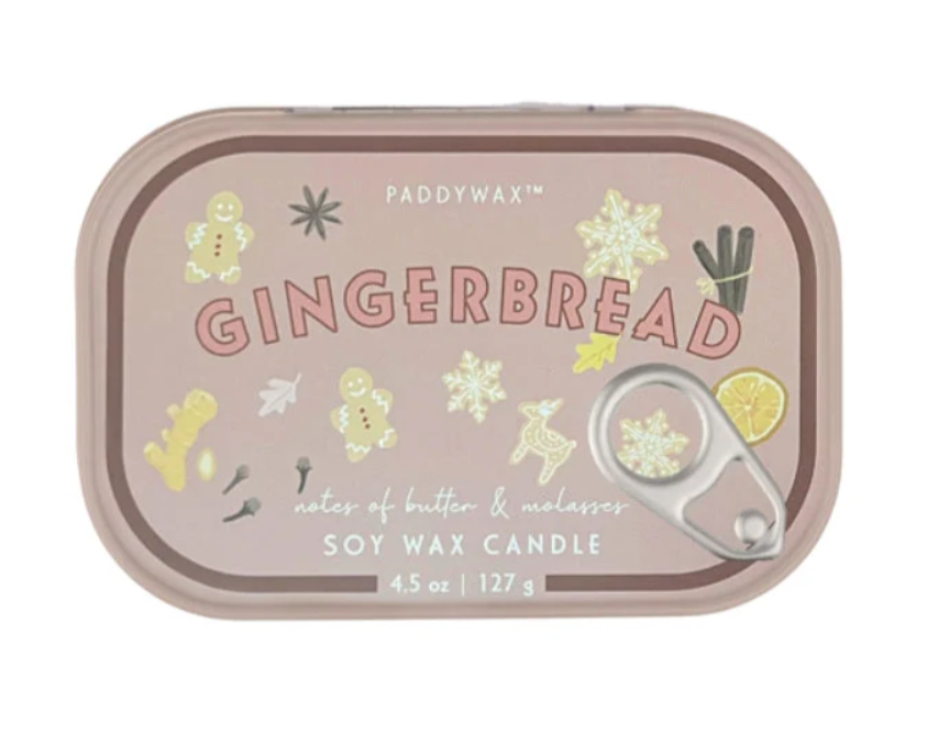 Paddywax Bistro Printed Tin Candle - Gingerbread