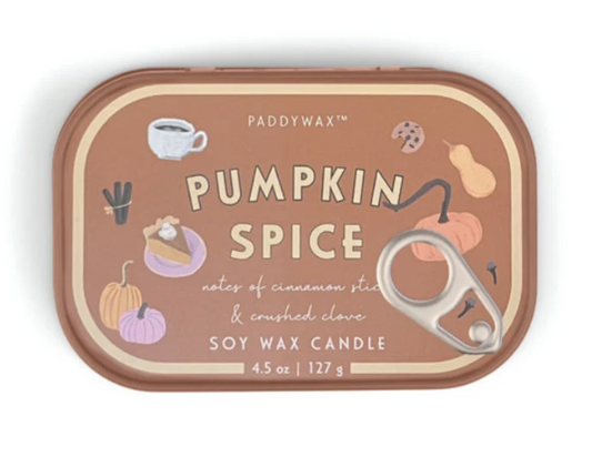 Paddywax Bistro Printed Tin Candle - Pumpkin Spice