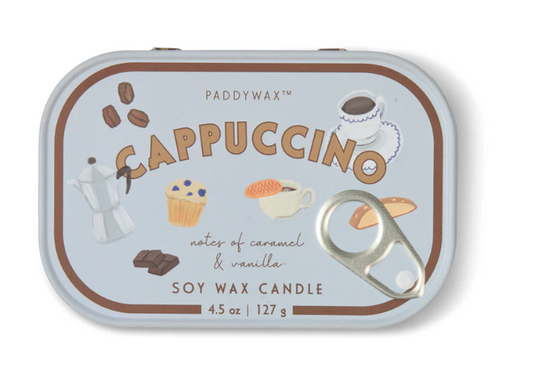 Paddywax Bistro Printed Tin Candle - Cappuccino