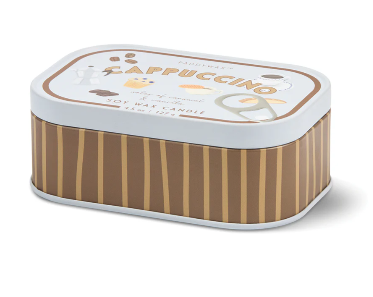 Paddywax Bistro Printed Tin Candle - Cappuccino