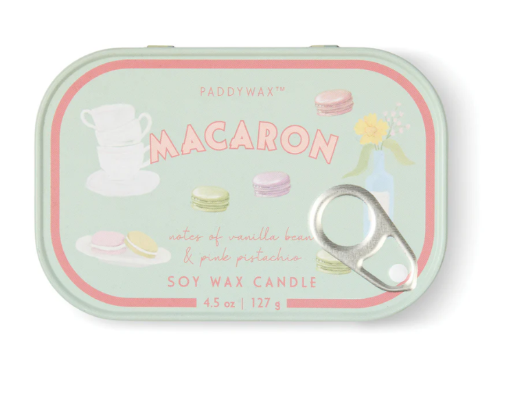 Paddywax Bistro Printed Tin Candle - Macaron