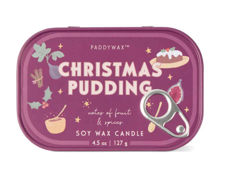 Paddywax Bistro  Printed Tin Christmas Pudding