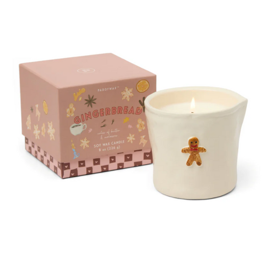 Paddywax Bistro Gingerbread Embossed Ceramic Candle - Gingerbread