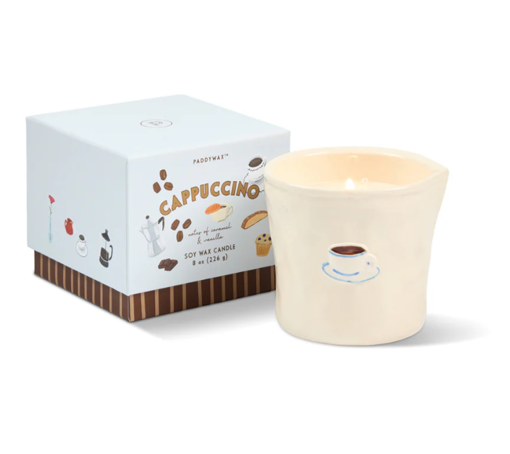 Paddywax Bistro Cappuccino Ceramic Candle - Chocolate & Cherry