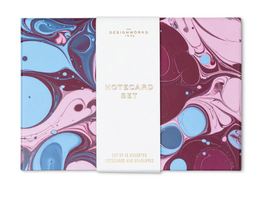 Designworks Ink Marble Notecards - Set of 16 Assorted