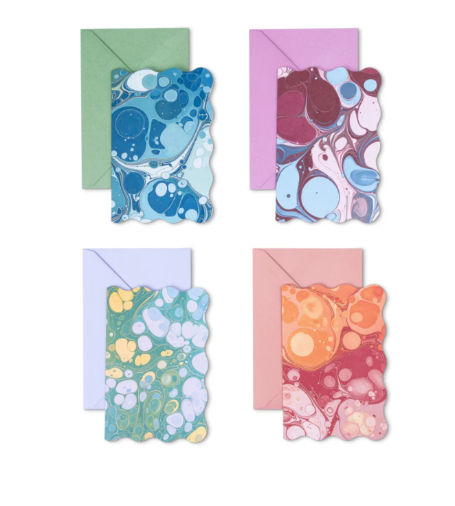 Designworks Ink Marble Notecards - Set of 16 Assorted