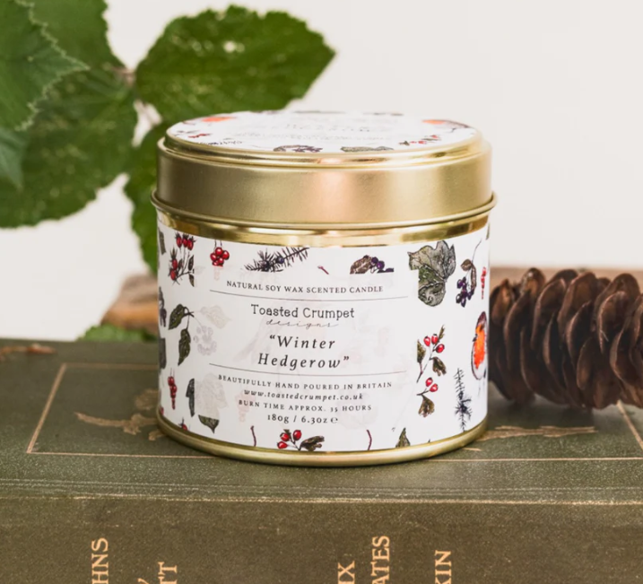 Winter Hedgerow Candle in a Matt Gold Tin