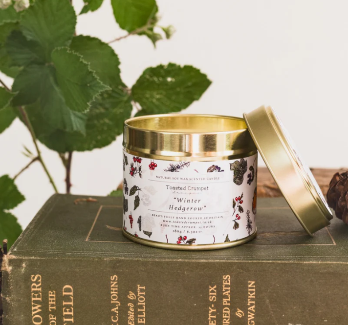 Winter Hedgerow Candle in a Matt Gold Tin