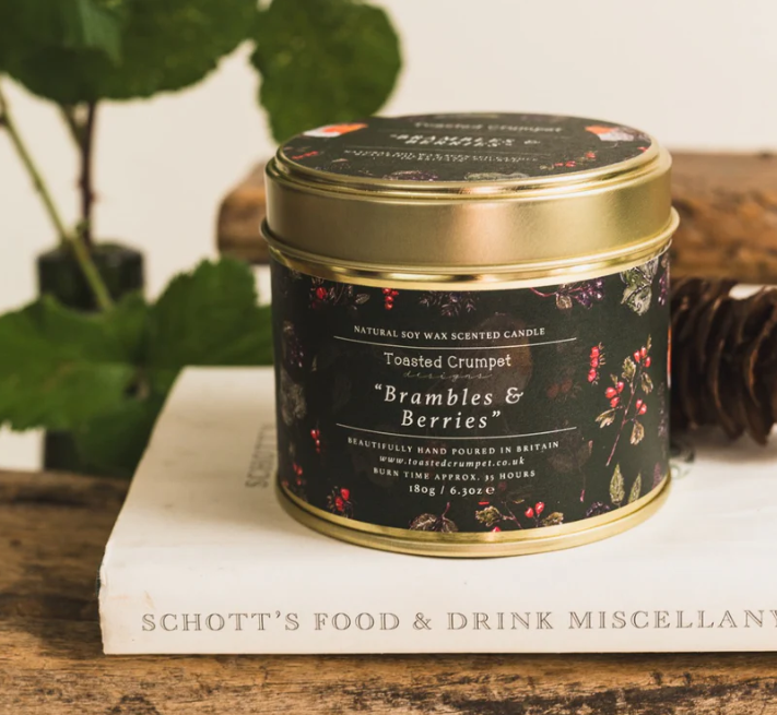Brambles & Berries Candle in a Matt Gold Tin