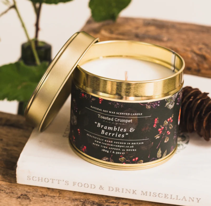 Brambles & Berries Candle in a Matt Gold Tin