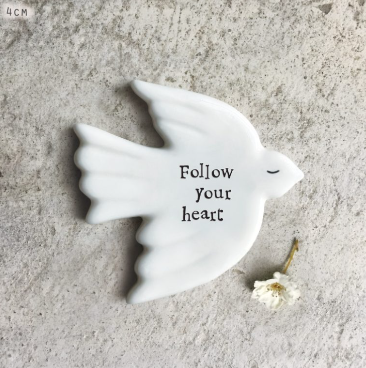 East of India Tiny Dove Token - Follow your Heart