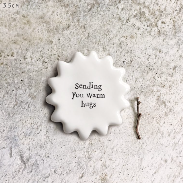 East of India Tiny Sun Token - Sending you warm hugs