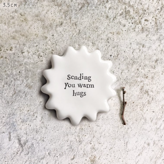 East of India Tiny Sun Token - Sending you warm hugs