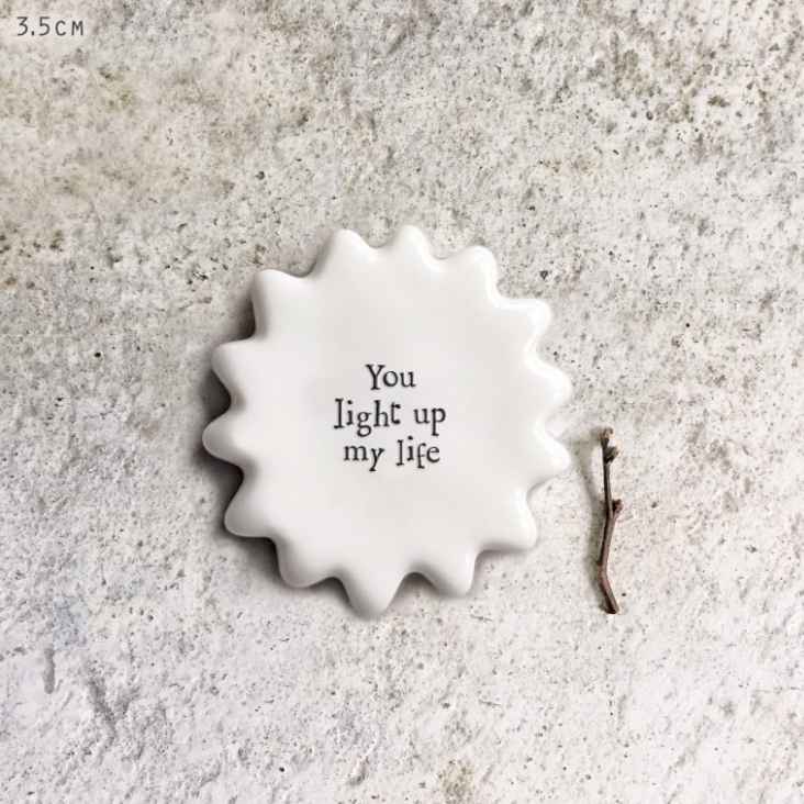 East of India Tiny Sun Token - You Light up my Life