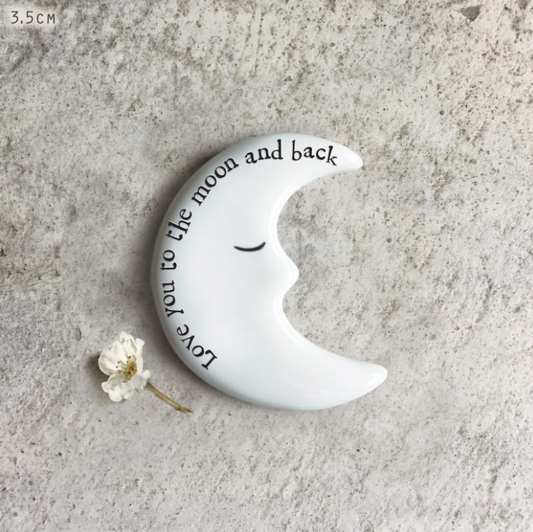 East of India Tiny Moon Token - Love you to the Moon and Back