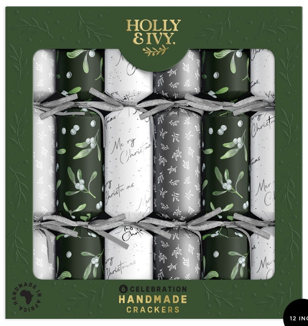 Holly & Ivy Celebration Crackers - Silver Mistletoe