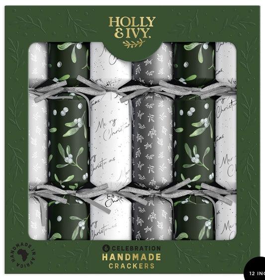 Holly & Ivy Celebration Crackers - Silver Mistletoe
