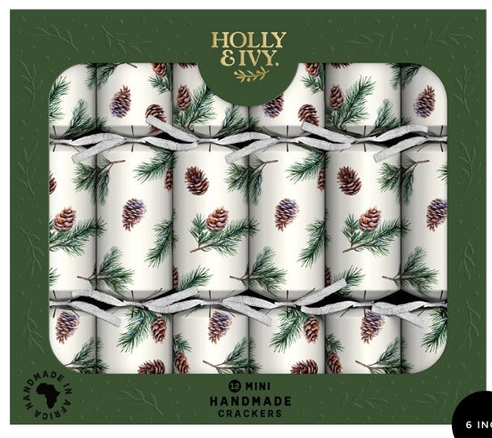 Holly & Ivy Mini Crackers - Pine Cone Sprigs