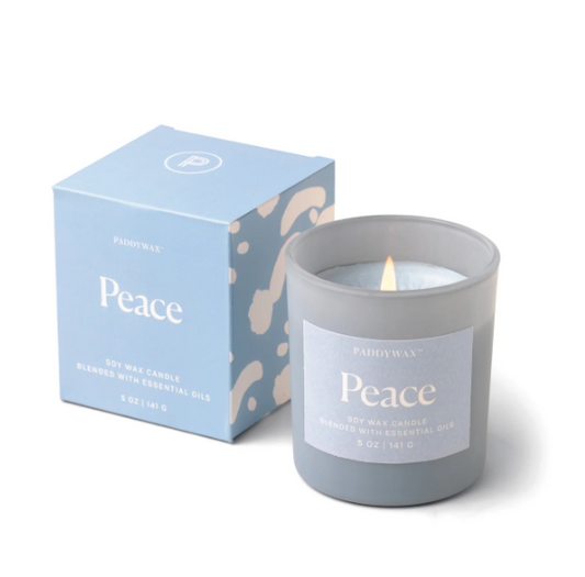 Paddywax Wellness Blue Glass Vessel Peace