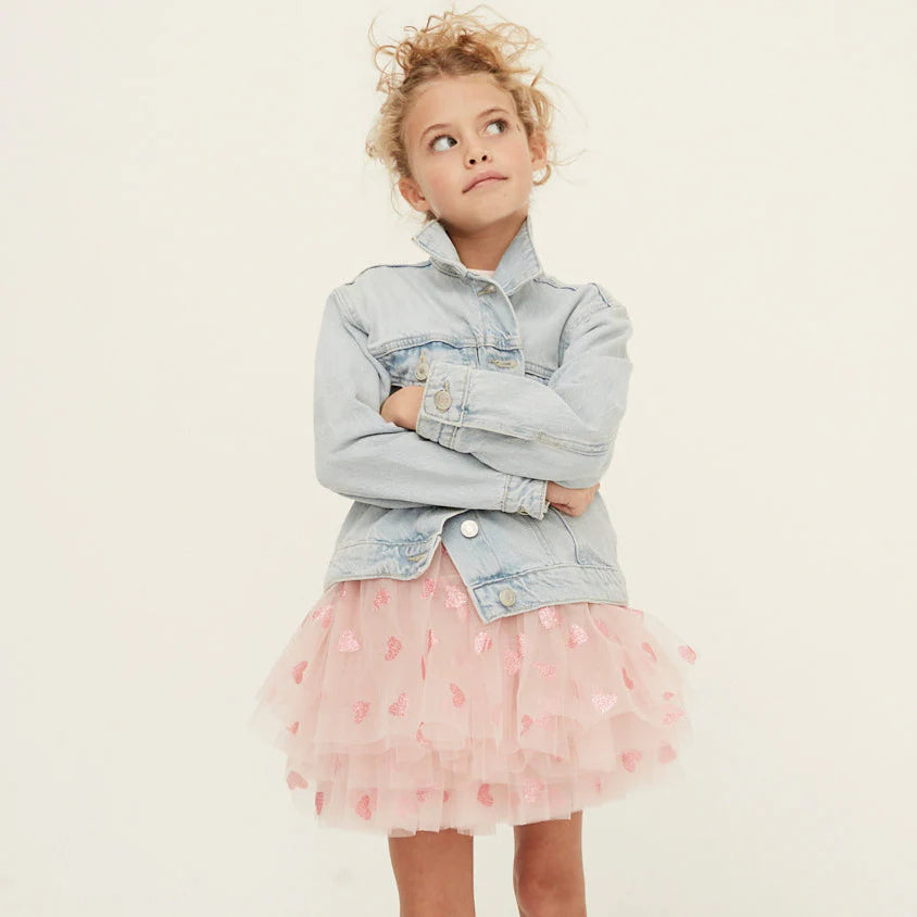 Bob & Blossom Pale Pink Tutu With Pink Glitter Hearts