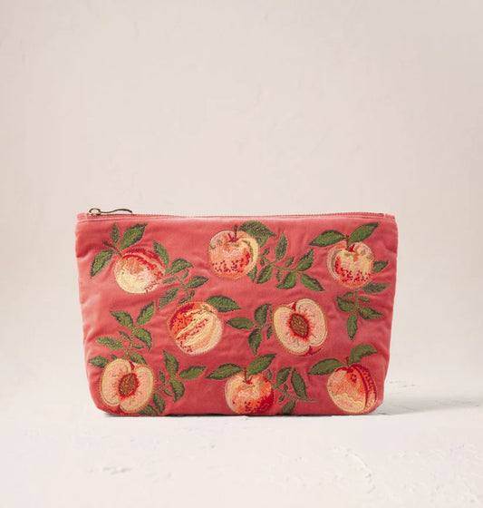 Elizabeth Scarlett Spiced Coral Velvet Everyday Pouch - Summer Peach