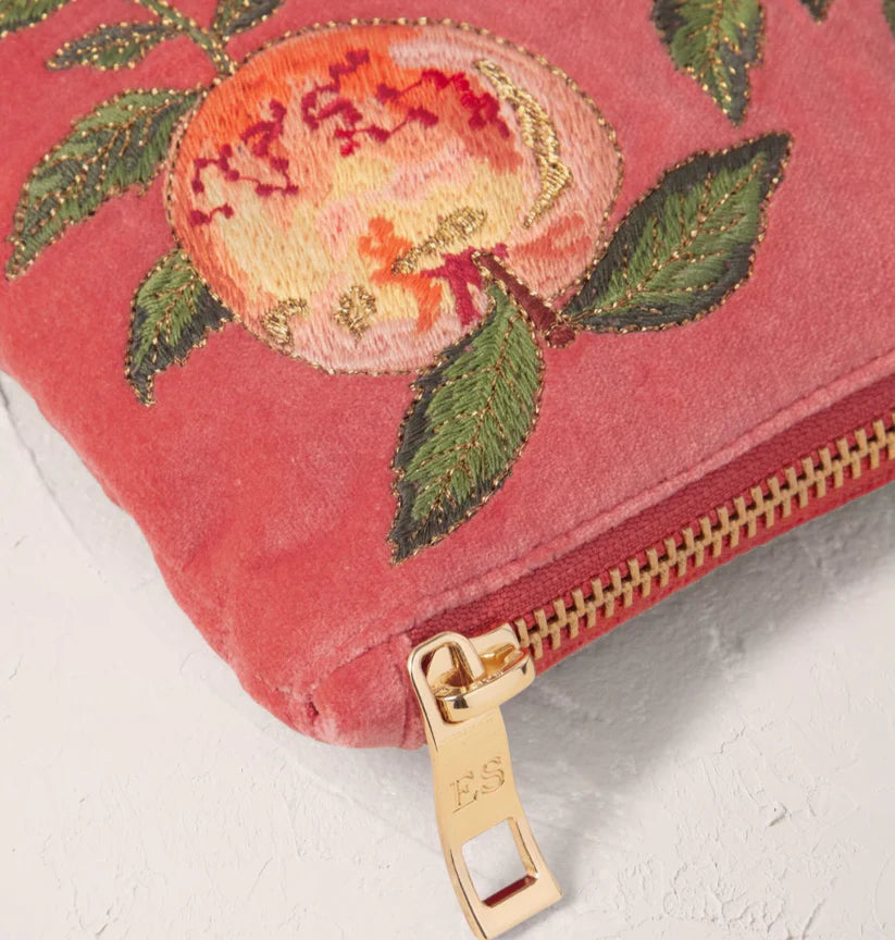 Elizabeth Scarlett Spiced Coral Velvet Everyday Pouch - Summer Peach