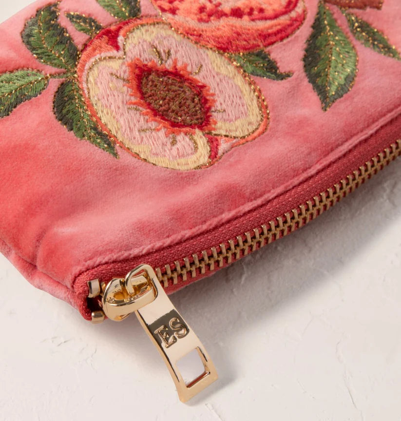 Elizabeth Scarlett Spiced Coral Velvet Coin Purse - Summer Peach