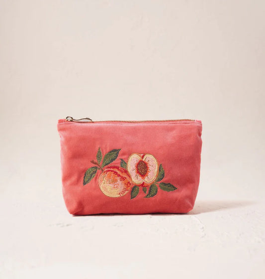 Elizabeth Scarlett Spiced Coral Velvet Mini Pouch - Summer Peach