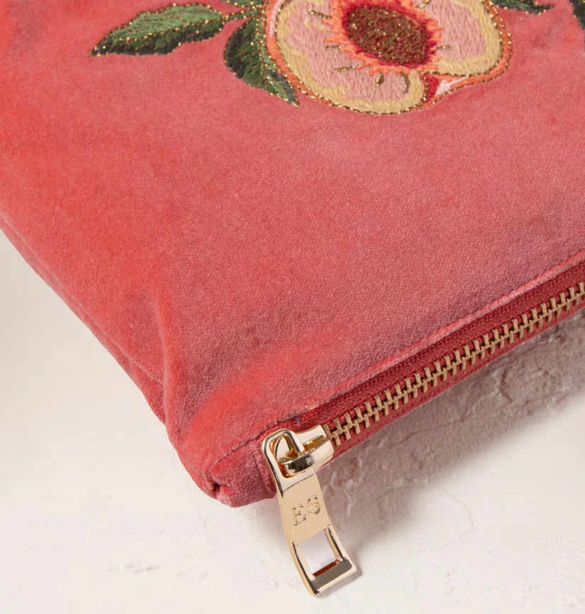 Elizabeth Scarlett Spiced Coral Velvet Mini Pouch - Summer Peach