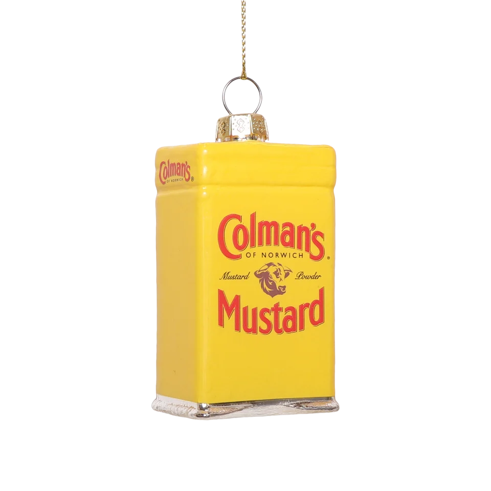 Colmans Mustard Tin Glass Decoration