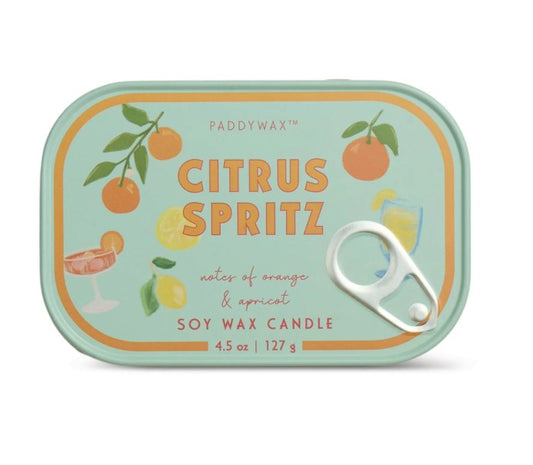 Designworks Bistro Orange Printed Tin Candle - Orange Citrus Spritz