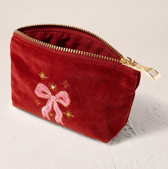 Elizabeth Scarlett Rouge Velvet Coin Purse - Dazzling Bows