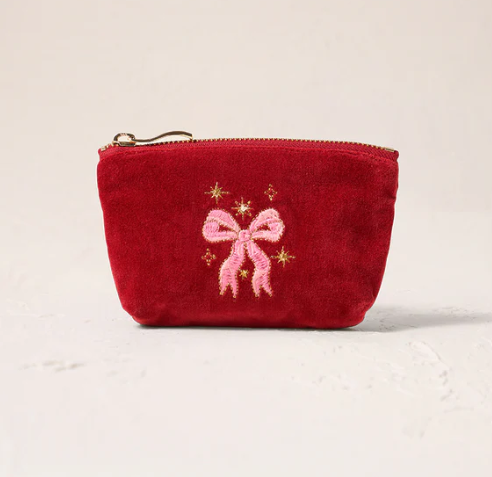 Elizabeth Scarlett Rouge Velvet Coin Purse - Dazzling Bows