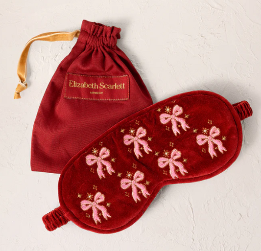Elizabeth Scarlett Rouge Velvet Eye Mask - Dazzling Bows
