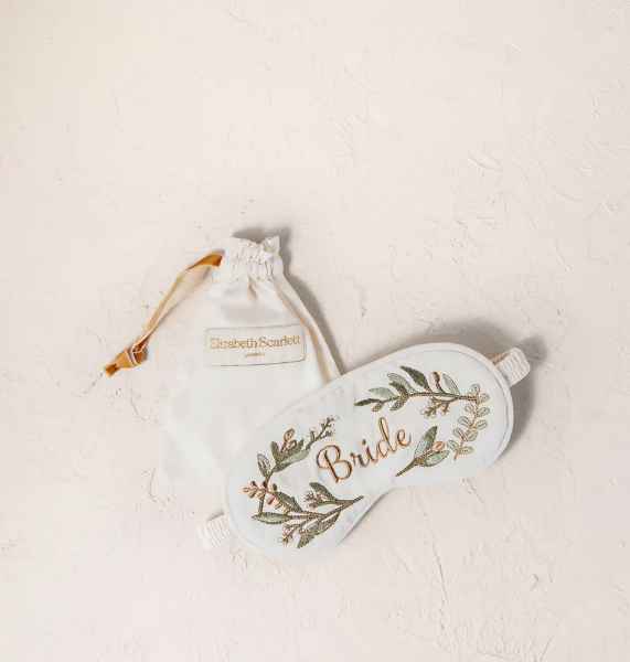 Elizabeth Scarlett Velvet Eye Mask Olive Branch Cream - Bride