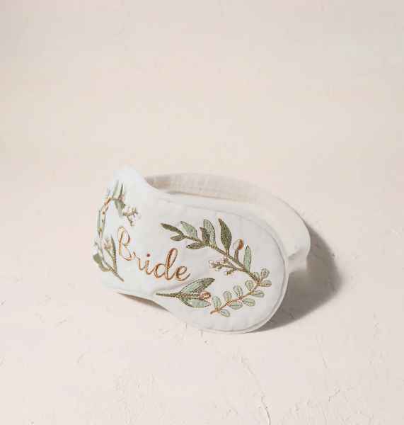 Elizabeth Scarlett Velvet Eye Mask Olive Branch Cream - Bride