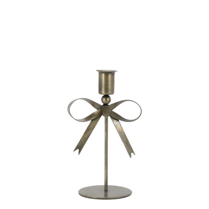 Candlestick With Bow - Antique Brass