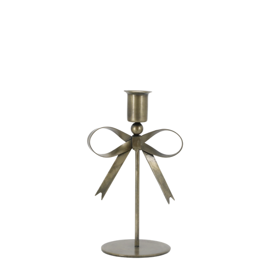 Candlestick With Bow - Antique Brass