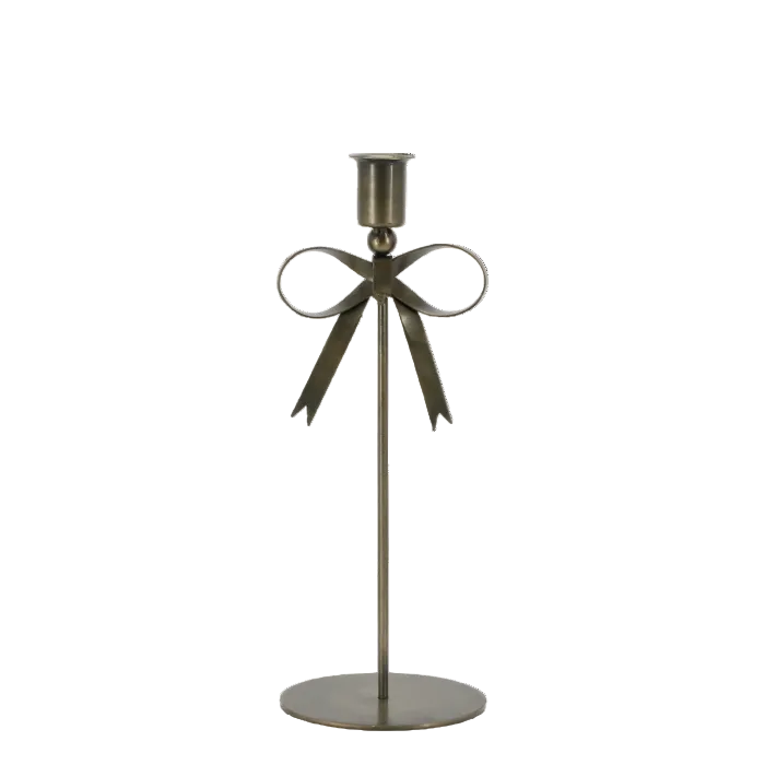 Candlestick With Bow - Antique Brass