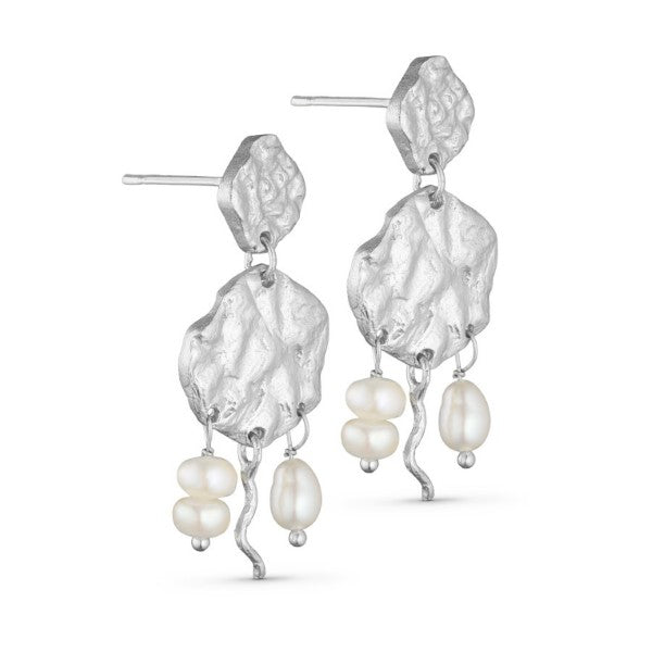 Pure By Nat Erarings With Pearl Pendants