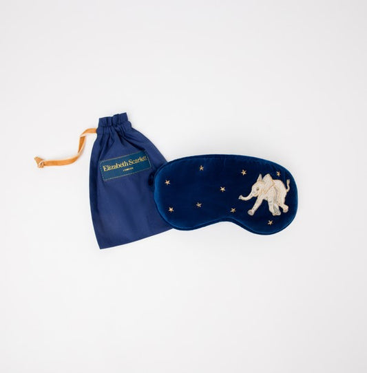 Elizabeth Scarlett Velvet Eye Mask Navy - Elephant