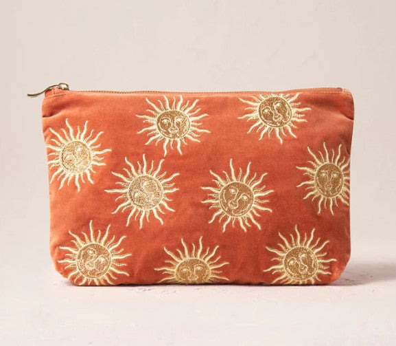 Elizabeth Scarlett Rust Velvet Everyday Pouch - Sun Goddess