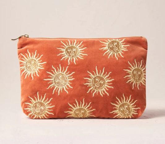 Elizabeth Scarlett Rust Velvet Everyday Pouch - Sun Goddess