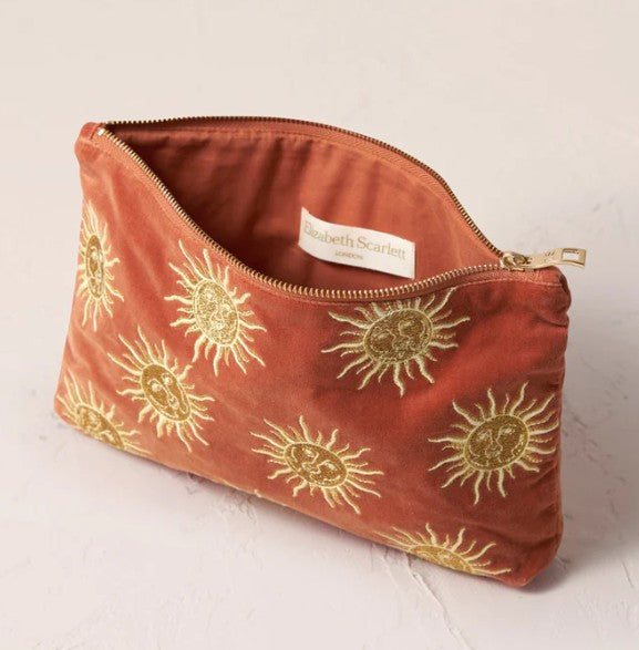 Elizabeth Scarlett Rust Velvet Everyday Pouch - Sun Goddess