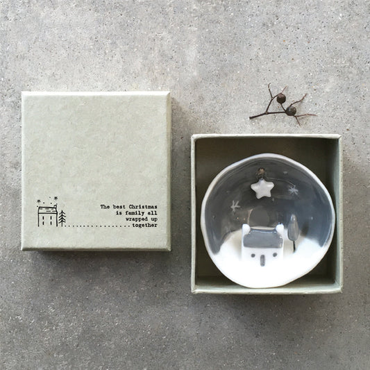 East of India Half Porcelain Bauble - Best Christmas