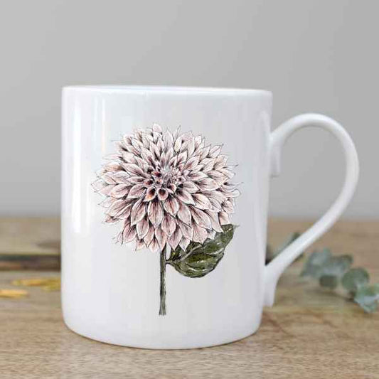 Toasted Crumpet Dahlia Mug in a Gift Box